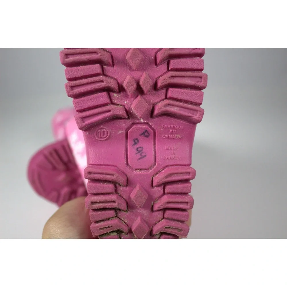 Tundra Teddy Girls US 10 Pink Snow Boots Snowflakes Print Winter Waterproof
